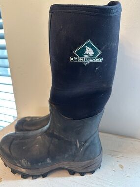 Obscurco Tall Waterproof Rubber Boots in Black